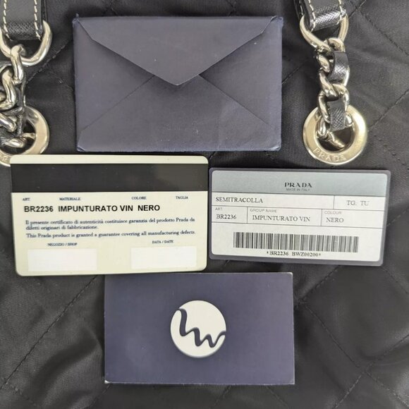 Authentic PRADA Tessuto Nylon Chain Medium Black Shoulder Bag Made in Italy - Picture 10 of 15